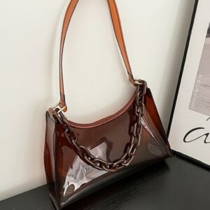 Fashionable Womens Transparent Underarm Single-shoulder Mini Bag
