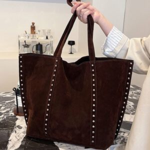 Niche-design Suede Velvet Studded Tote Bag For Women